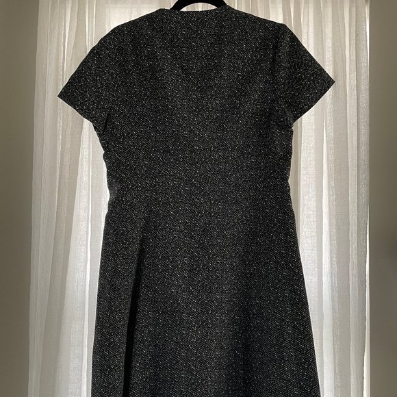 Theory Apalia Tweed Twill Print Crepe A-Line Dress - Picture 3 of 5